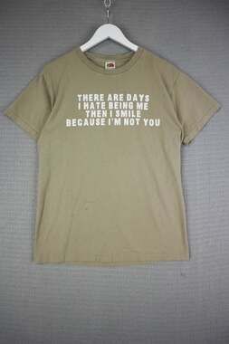 Fruit of the Loom I'm Not You Humour Tee Medium Y2K